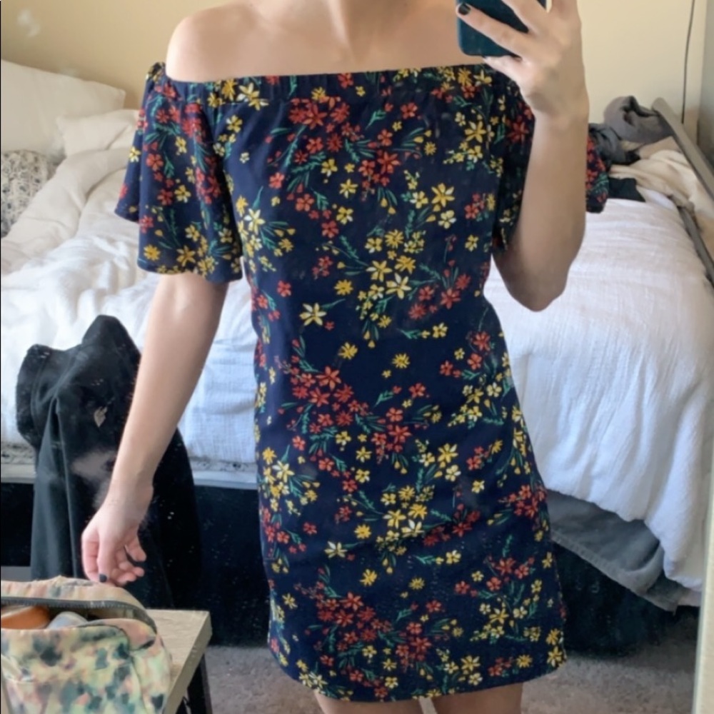 Blue floral dress